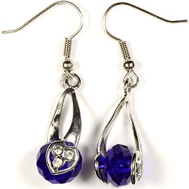 Crystal Earrings Heart Blue Ger278