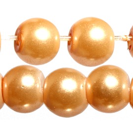 200pc 5mm Faux Pearl Smooth Bead Spacer Peach Gold JF1813