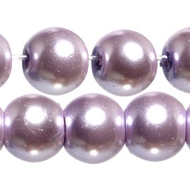 140pc 6mm Faux Pearl Smooth Bead Shiny LT Purple Lavender JF1836