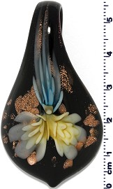 Glass Leaf Flower Yellow Blue Pendant Sale PD412