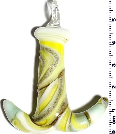 Glass Pendant Anchor Yellow White PD639