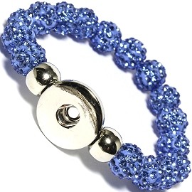 1pc 7" Blue Stretch Bracelet 1 Holder Snap On ZB373