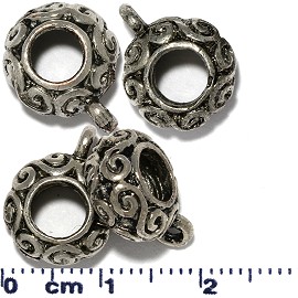 4pcs Charm Hole for Chain Connection Silver Black BD1001