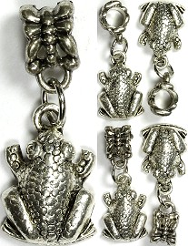 5pcs Charm Frog Toad Silver BD1296