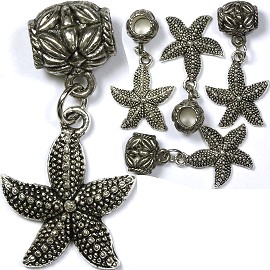 5pc Charms Starfish Silver BD1337