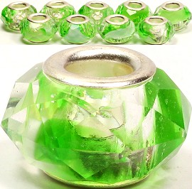 8pcs Crystal Beads Green Clear White BD1629