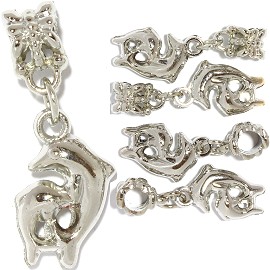 5pc Charm Dolphins Silver BD2142