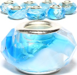 8pcs Crystal Beads Sky Blue Clear White BD2403