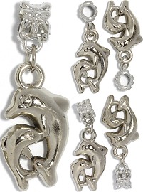 5pc Charm Dolphins Silver BD3010