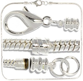 22" 12pc Empty Lobster Lock Necklace White Silver BP005K