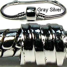 1pc Bracelet for Charms & Beads 6" Silver Gray BP006