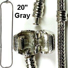 20" 1pc Empty Gray Silver Necklace BP014