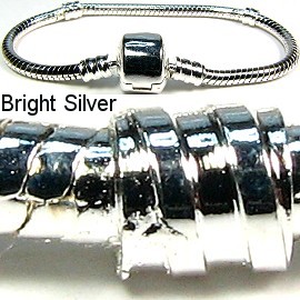 6" 1pc Bracelet for Charms & Beads Silver White BP042