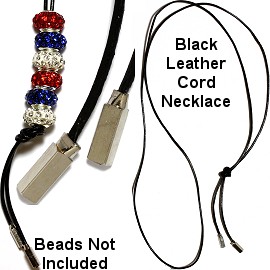 1pc Black Leather Cord Necklace 38" BP088
