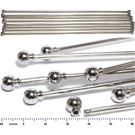 8pcs Metallic bars, rods, screw on ball tips 12" Inches Ds107