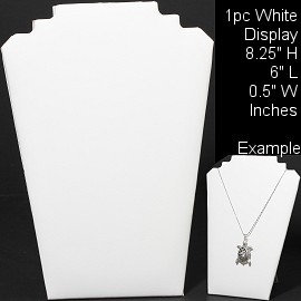 1pc Necklace Display Stand Flat White Leather 8.25" Ds210