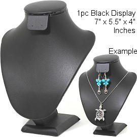 1pc Bust Display Stand Necklace Earring Holder Black 7" Ds216