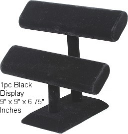 1pc Display Stand 2 Bars For Bracelets Black Velvet 9"Tall Ds226