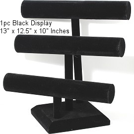 1pc Display Stand 3 Bars For Bracelets Black Velvet 13"TallDs229