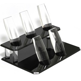 1pc Ring Display Holder Table Stand Black Base 5 Clear Ds48