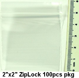 Clear 2x2" Ziplock Bags 100pcs Pk Ds55