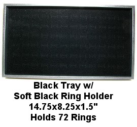 Black Tray w/ Soft Ring Holder, Holds 72 Rings Ds88
