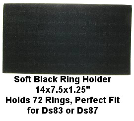 Foam Ring Tray Inserts 72 Rings Black Ds89