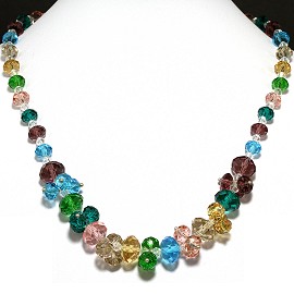 Crystal Necklace Multi Colored FNE196