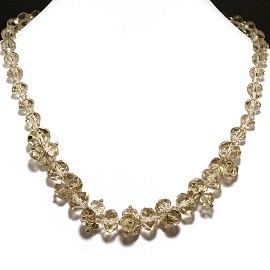 Crystal Necklace Light Pale Tan FNE197