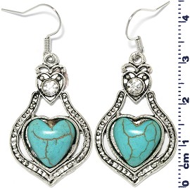 Turquoise Earring Heart Ger1743