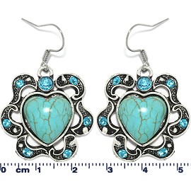 Turquoise Earring Heart Ger1747