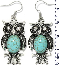 Turquoise Earring Owl Ger1751