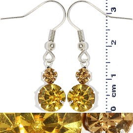 Rhinestone Earring Bead Gold Ger255