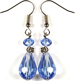 Crystal Earrings Tear LT Blue AB Ger259