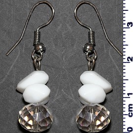 Crystal Stone Earrings White Clear Aura Ger550