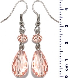 Crystal Earrings Tear Pink Ger579