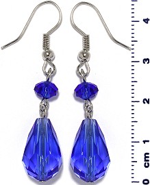 Crystal Earrings Tear Blue Ger580