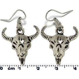 Silver Cow Head Earring GER593