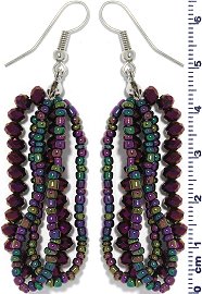 Crystal Bead Earring Aura Teal Purple Ger669
