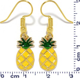 Pineapple Dangle Earrings Yellow Green Gold Tone Alloy Sm Ger690