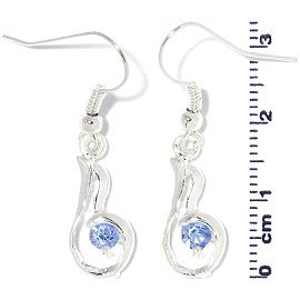Rhinestone Earrings Light Blue Ger702