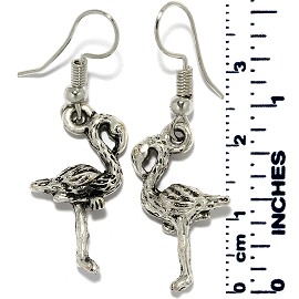 Earrings Flamingo Metallic Silver Tone Ger880