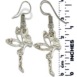Earrings Fairy Rhinestones Silver Tone Ger890