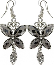 Obsidian Earrings Rhinestone Butterfly Crystals Ger912