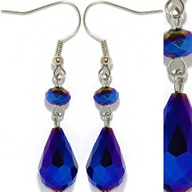 Crystal Earrings Blue Aura Ger923
