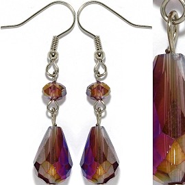 Crystal Earrings Purple Silver Aura Ger930