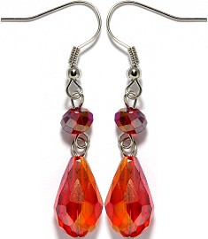 Crystal Earrings Orange Aura Ger950