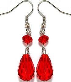 Crystal Earrings Red Ger951
