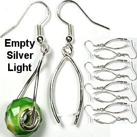 10pcs Empty Earring, Holds Beads & Charms Silver Light JF008