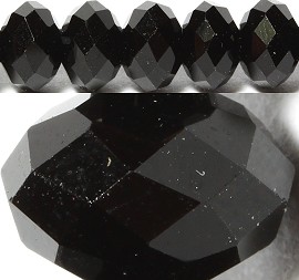70pcs 8mm Spacers Crystal Beads Black JF054